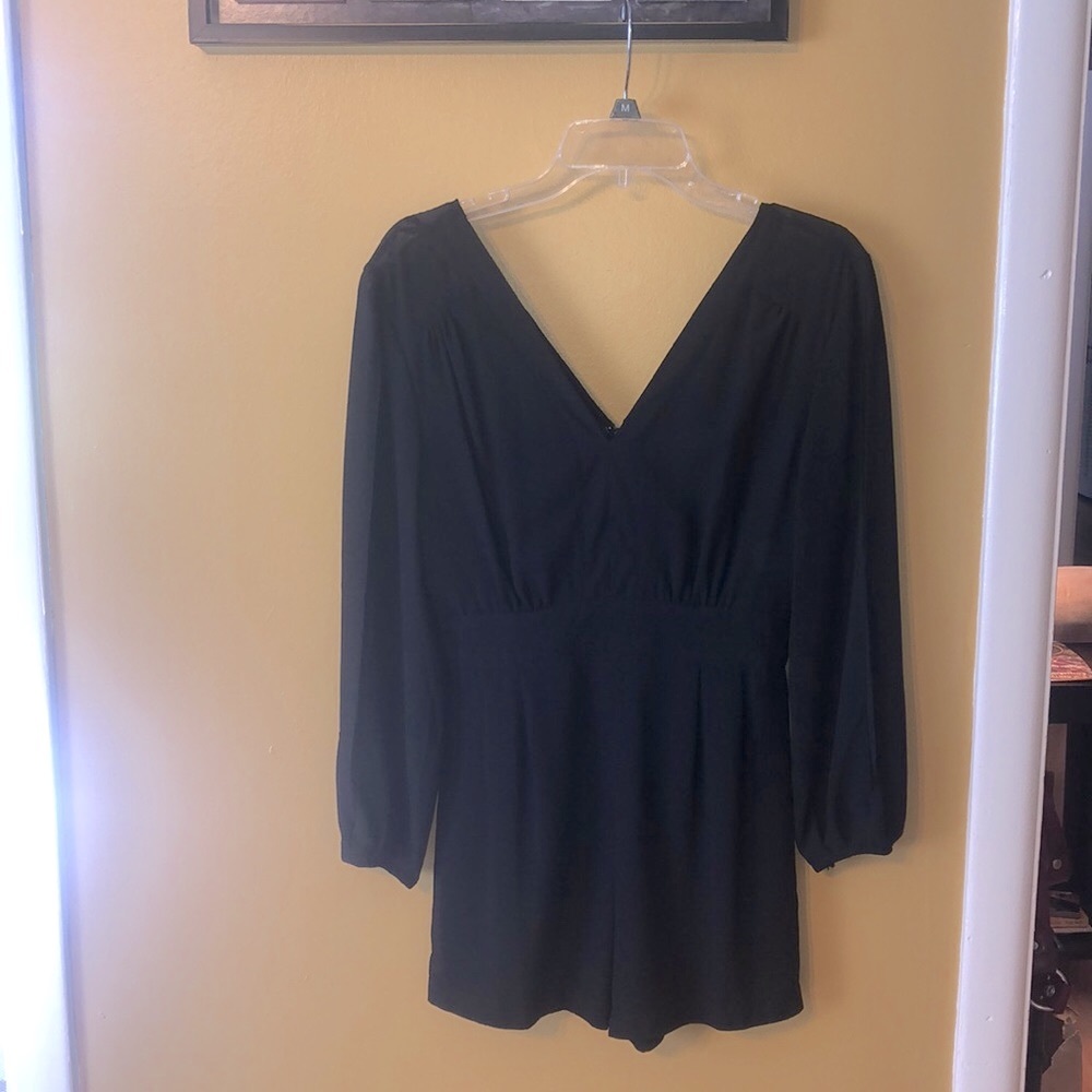 BLACK ROMPER with SHEER sleeves 📸